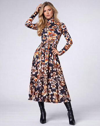 Rozkloszowana sukienka z golfem, milita nikonorov