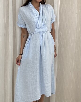 Lniana sukienka Blu, SOLO moda