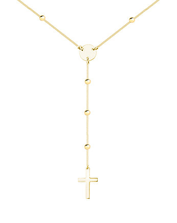 Naszyjnik różaniec z kuleczkami pozłacany