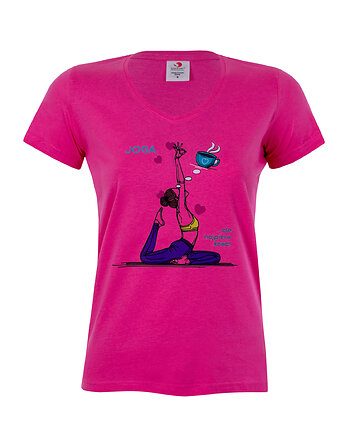 Bluzka t-shirt kawa JOGA  różowa, Ella Dora