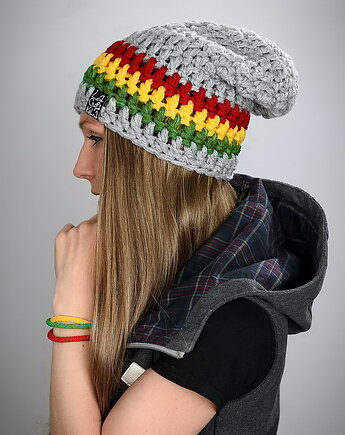 Czapka Rasta 01 - JASNA SZARA, LaCzapaKabra