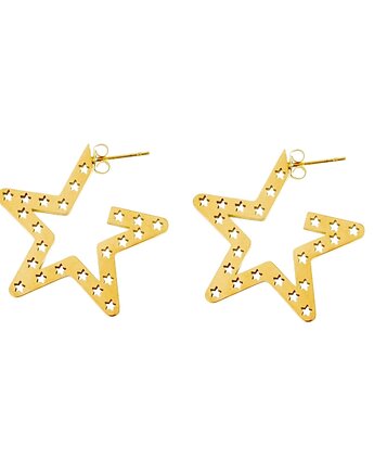 Kolczyki dla gwiazdy - kolczyki sztyfty z pozłacanej stali szlachetnej, Kulka Bransoletki