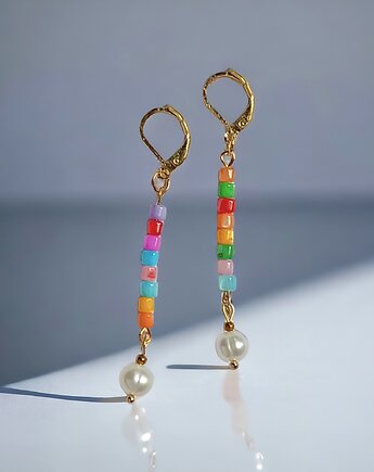 Kolczyki długie : summer collection :: muszla i perły, kaktusia