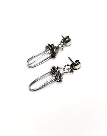 Kolczyki z kryształem górskim s97, JanArt