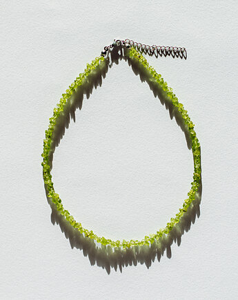 Krótki naszyjnik z oliwinu, Flow handmade