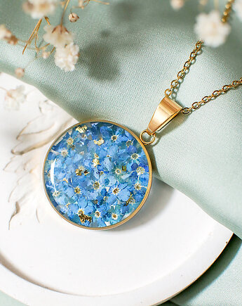 Wisiorek z niezapominajkami, nature gift