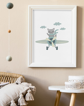 Samolot - plakat do pokoju dziecka, Nostalgia Prints