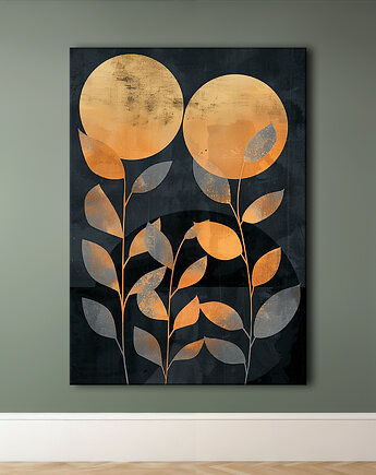 Liście magnolii - Obraz na płótnie - Druk Blejtrama, Wabi Sabi Orient  #92, Black Sapphire Art