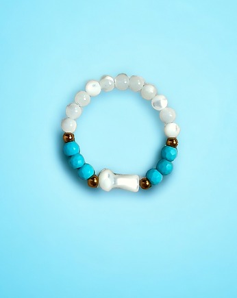 Pierścionek :: GRZYBEK :: magnezyt, muszla, hematyt, kaktusia