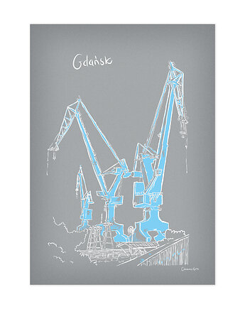 Plakat A4 Gdańsk Dźwigi, Gliniana Kura
