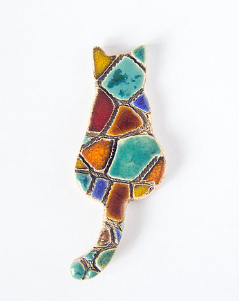 Kotek ceramiczny magnes 6 cm, studnia ceramiczna