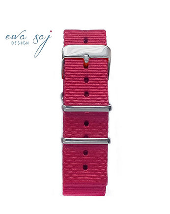 Pasek do zegarka, nato strap amarantowy, Makaliboo