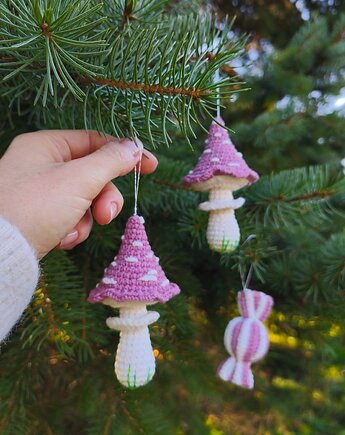 Ozdoby na choinkę, Zestaw ozdob świątecznych, Choinkowe zawieszki, EcoToysByNastya