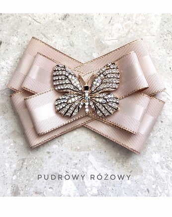 Brosza  z Motylem NOWOŚĆ Szlachetny beż, Pudrowy Różowy