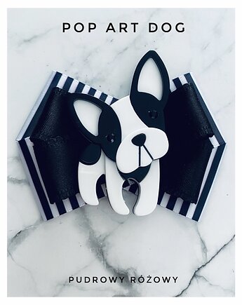 Kolekcja Pop Art Dog Brosza z Buldogiem  1 szt, Pudrowy Różowy