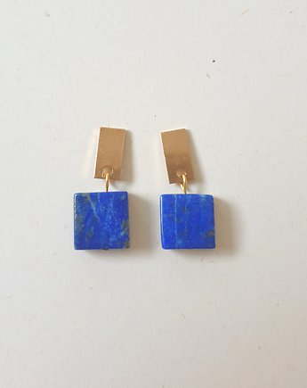 Kolczyki PROSTOKĄTY I lapis lazuli, naniby