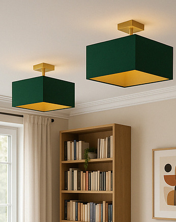 Plafon sufitowy do kuchni z abażurem ALBA GOLD w stylu glamour, LYSNE