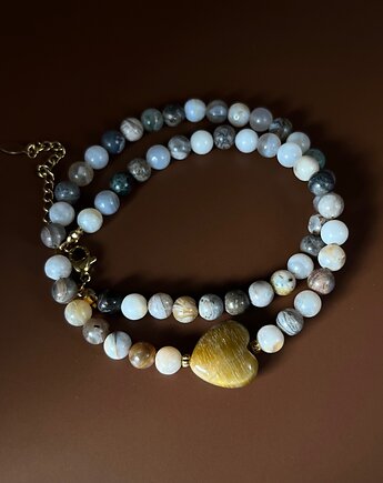 Naszyjnik z sercem Tiger Eye, Woolves