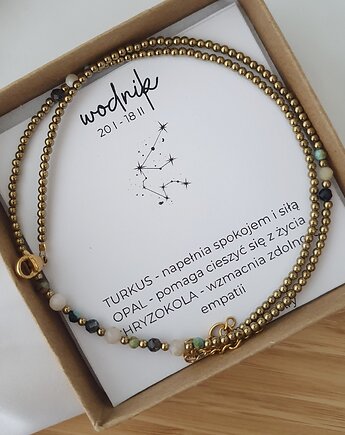 WODNIK naszyjnik dla znaku zodiaku, LEI handmade 