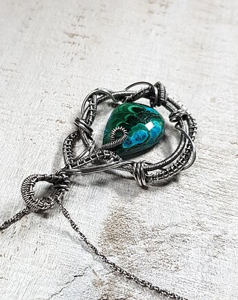 Wisiorek malachit z azurytem   s193, JanArt