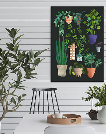 OBRAZ DRUKOWANY NA PŁÓTNIE PŁÓTNIE -  70x100 ROŚLINKI, LUdesign gallery