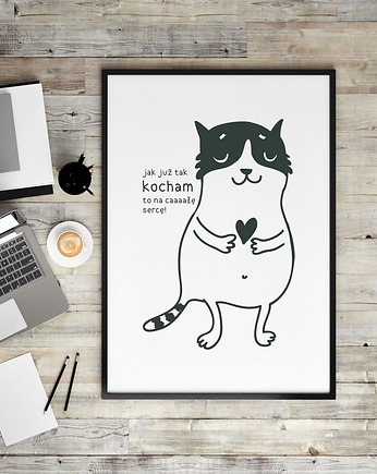 Plakat z kotem z kolekcji: codzienność koteczka, Love Life and Forest
