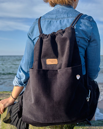 Plecak worek, sztruks CZARNA CZWÓRECZKA, surprise ME