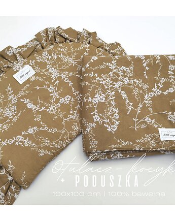 Gotowy prezent - bawełniany otulacz kocyk + poduszka  100x100 cm, Little Angels