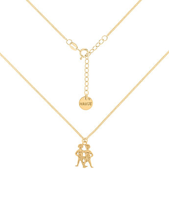 Pozłacany choker pancerka ze znakiem zodiaku Bliźnięta, MANJE