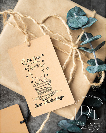 Stempel Ex Libris Exlibris personalizowany Kot 2, DrukLove