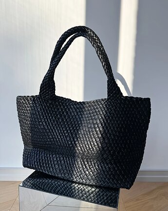 Torba Handcrafted medium plus black skóra naturalna, Patchouli