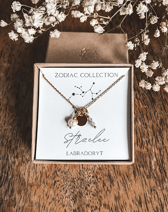 Naszyjnik znak zodiaku Strzelec labradoryt, Tiny Stone