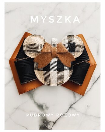 Artystyczna Brosza z Dużą Myszką ! Pop Art 1 szt, Pudrowy Różowy