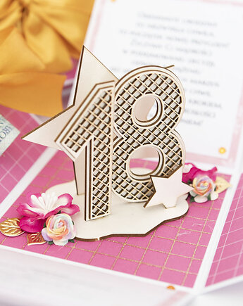 18 urodziny, exploding box, kartka 3d osiemnastka, Papiernik