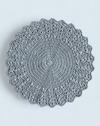 Okrągła serwetka handmade ze sznurka bawełnianego, Malowane Nitki