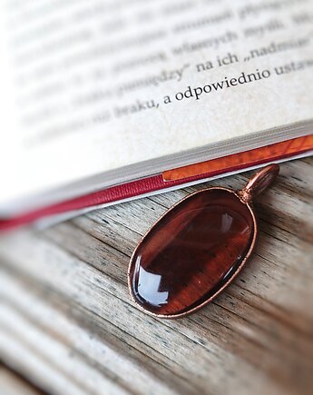 Bawole oko miedziany wisiorek - talizman siły i stabilności, Treemasters Copper Jewelry