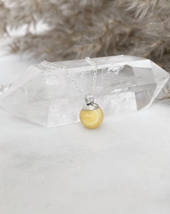 Naszyjnik - Bursztynowa kuleczka - mleczna II, Marisella