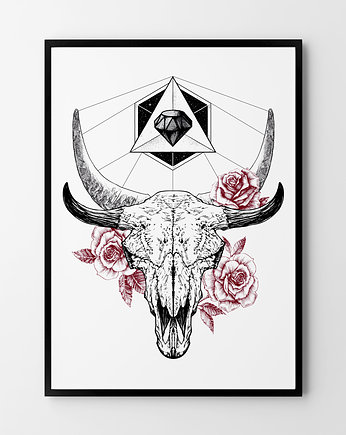 Plakat Czaszka i Róże, HOG STUDIO