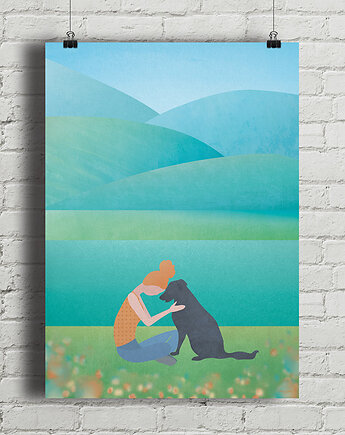 Plakat - Nad górskim stawem, minimalmill