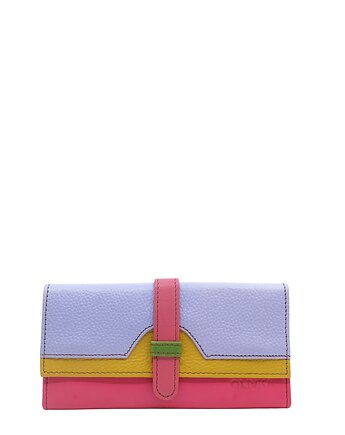 Portfel damski skórzany ze skrawków kolorowy przegródki na karty OLIVKA, Olivka Warsaw