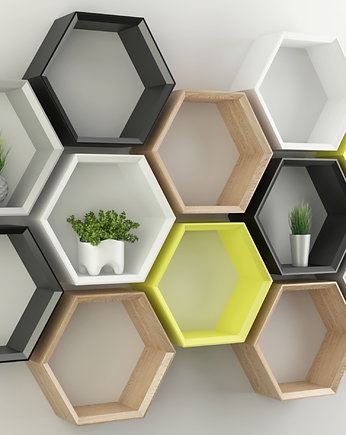 Półka dębowa Hexa ( Kolory do wyboru), DEKA Furniture