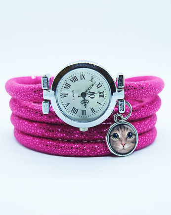 Zegarek, bransoletka - Kot tygrysek - amarant, yenoo