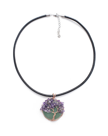 Naszyjnik - drzewko życia - tree of life - Awenturyn i Ametyst, mdesign