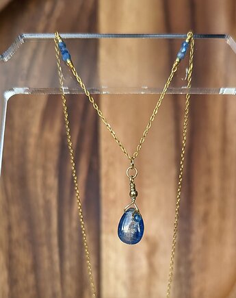 Lśniący kianit - naszyjnik pozłacany, Studio Gazela