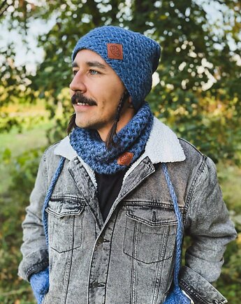 Męska czapka MERINO Explorer Ciemny niebieski, Brain Inside