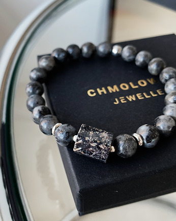 Bransoletka męska Larvikit szara, Chmolowska Jewellery