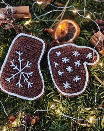 Skarpeta i rękawica Mikołaja - szydełkowe pierniczki, wernika