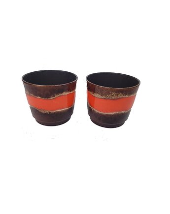 Para osłonek ceramicznych w stylu Fat Lava, Niemcy lata 70., Think Modern