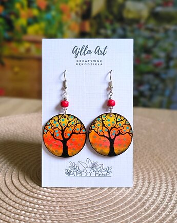 Kolczyki malowane ręcznie - W kolorach natury, ajlla