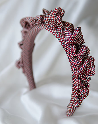 Marszczona opaska z jedwabnego krawata kwadraty, roskosh